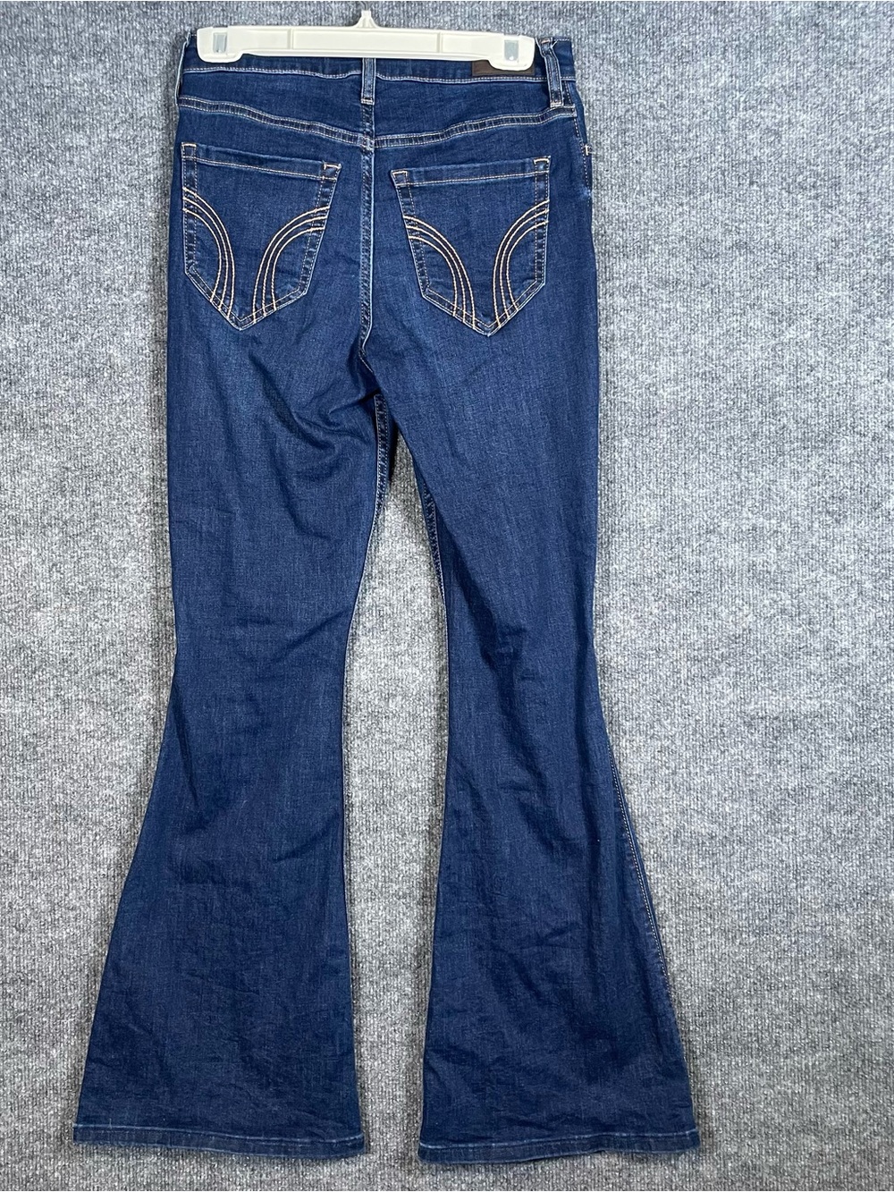 Hollister Womens 8R W29 High Rise Flare Dark Wash Distressed Jeans Stretch Y2K - Picture 2 of 9